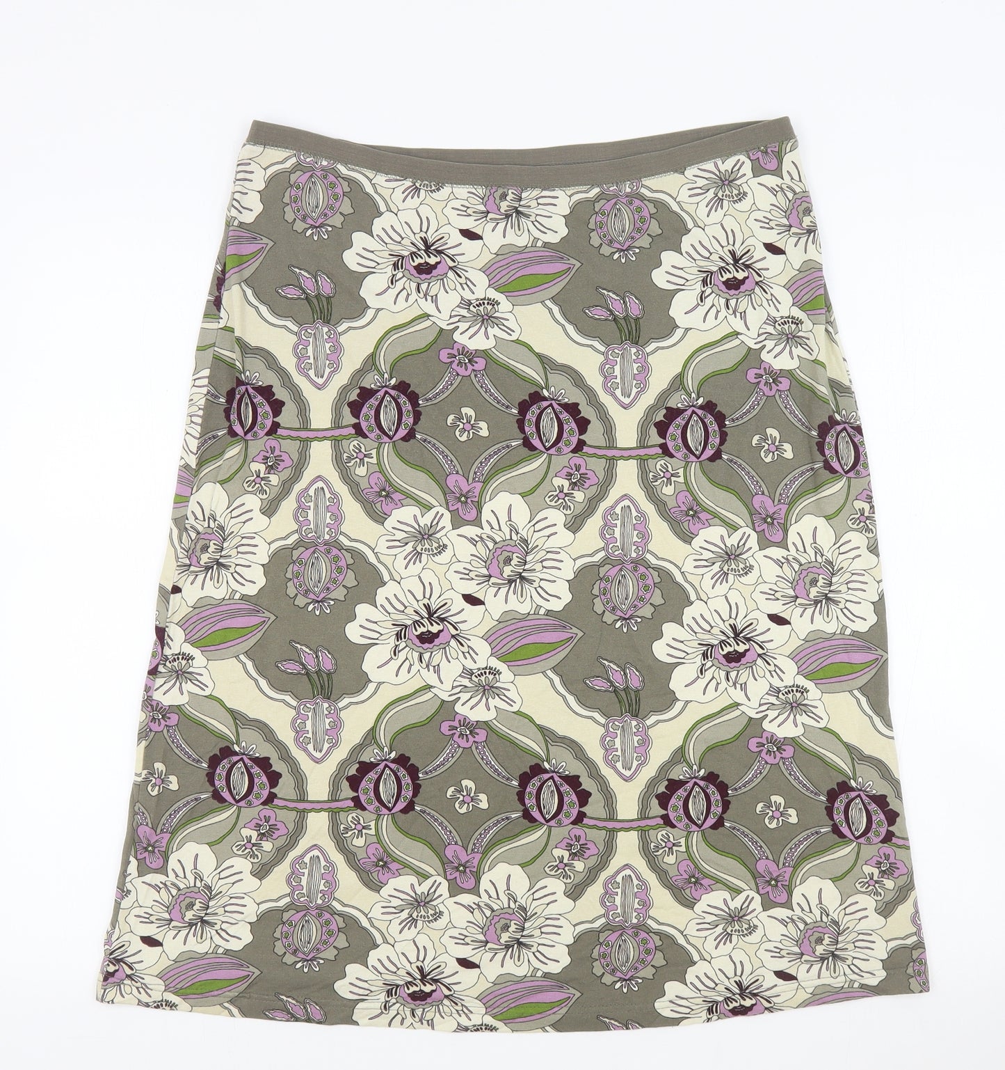 H&M Womens Multicoloured Floral Rayon A-Line Skirt Size L