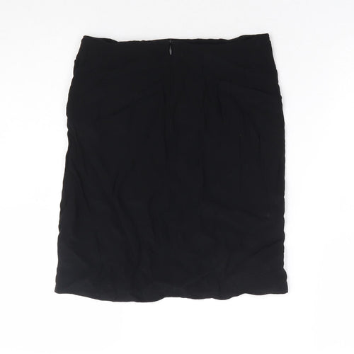New Look Womens Black Viscose Wrap Skirt Zip - Faux Wrap