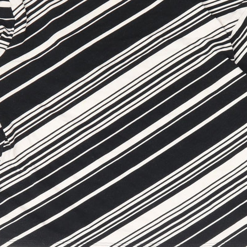 Giant Womens Black Striped Viscose Basic Blouse Size M V-Neck