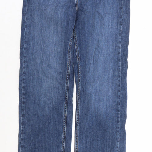 Autograph Womens Blue Cotton Straight Jeans Size 8 L28 in Regular Zip