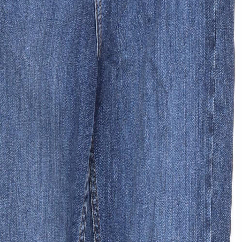 Autograph Womens Blue Cotton Straight Jeans Size 8 L28 in Regular Zip