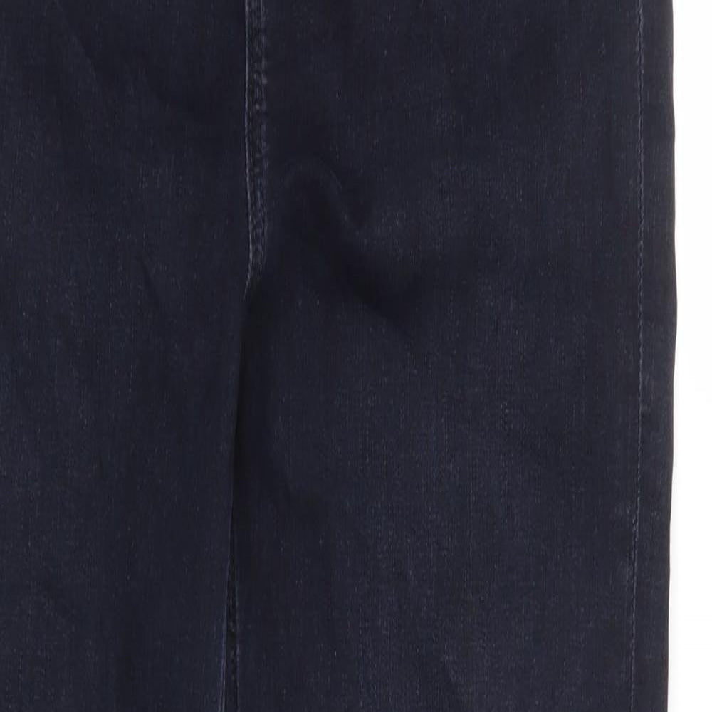 Marks and Spencer Womens Blue Cotton Straight Jeans Size 10 L30 in Regular Zip - Supersoft