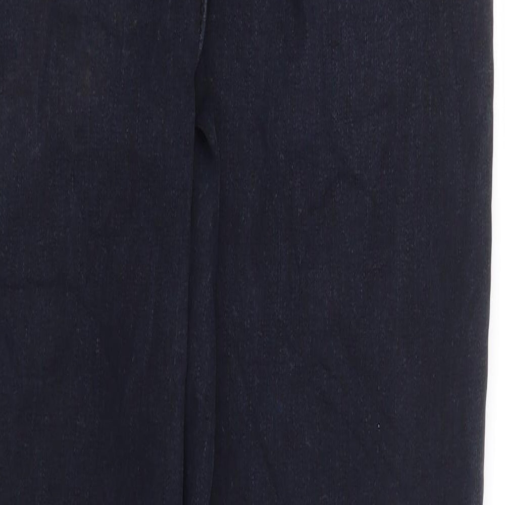Marks and Spencer Womens Blue Cotton Straight Jeans Size 10 L30 in Regular Zip - Supersoft