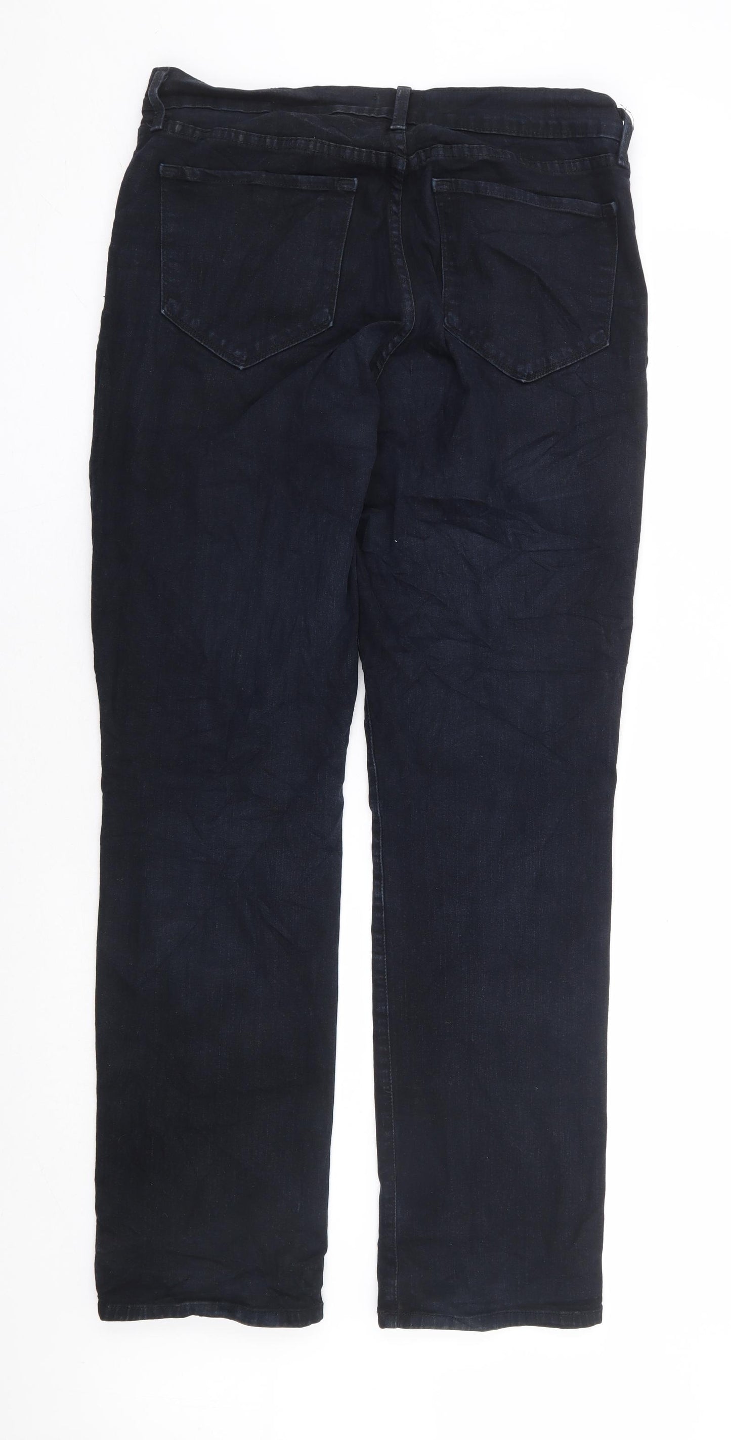 NYDJ Womens Black Cotton Straight Jeans Size 16 L32 in Regular Zip