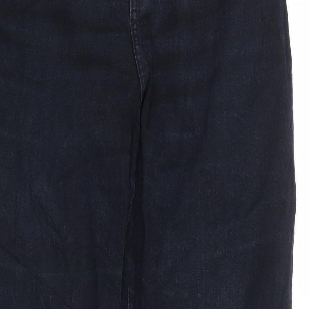 NYDJ Womens Black Cotton Straight Jeans Size 16 L32 in Regular Zip