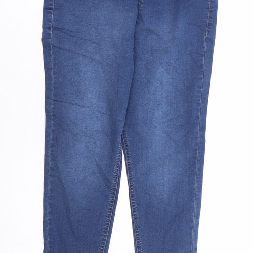 Marks and Spencer Womens Blue Cotton Flared Jeans Size 12 L26 in Regular - Short Length