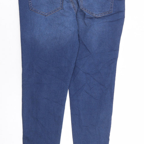 Marks and Spencer Womens Blue Cotton Flared Jeans Size 12 L26 in Regular - Short Length