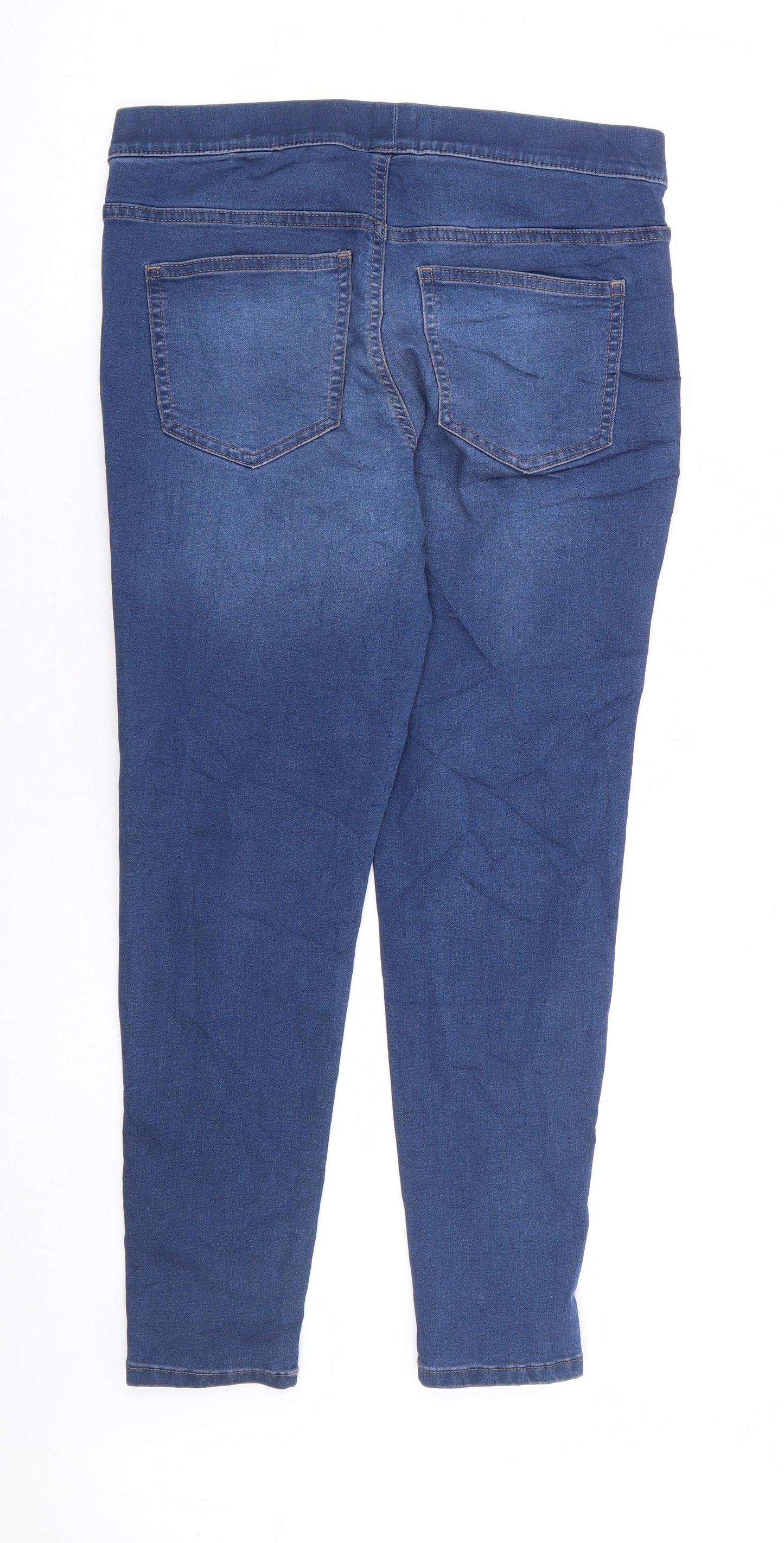 Marks and Spencer Womens Blue Cotton Flared Jeans Size 12 L26 in Regular - Short Length