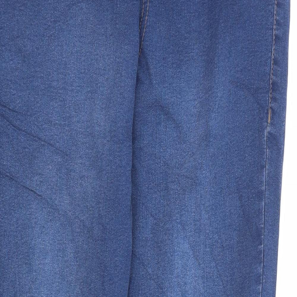 Marks and Spencer Womens Blue Cotton Flared Jeans Size 12 L26 in Regular - Short Length