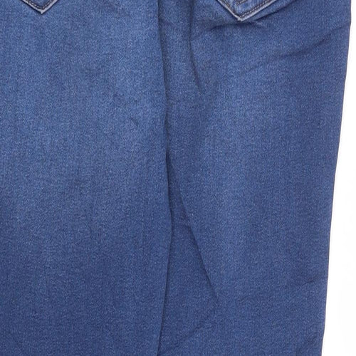 Marks and Spencer Womens Blue Cotton Flared Jeans Size 12 L26 in Regular - Short Length