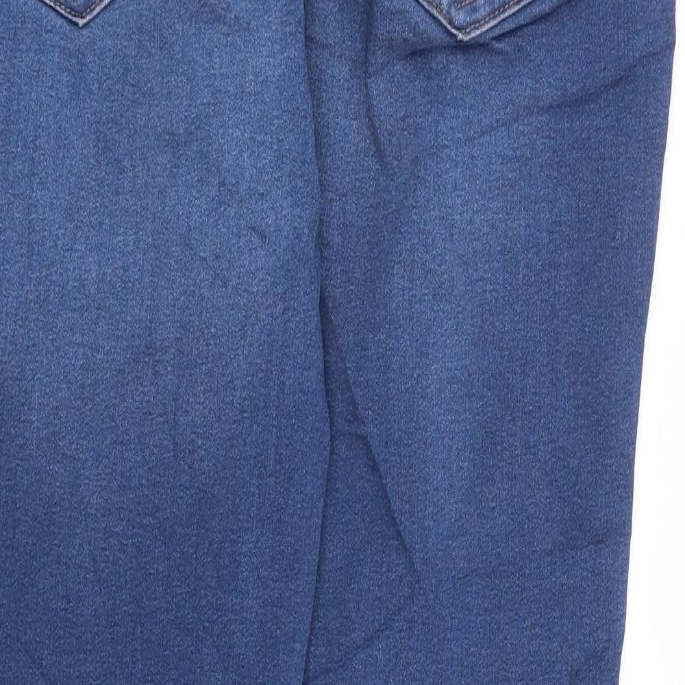 Marks and Spencer Womens Blue Cotton Flared Jeans Size 12 L26 in Regular - Short Length