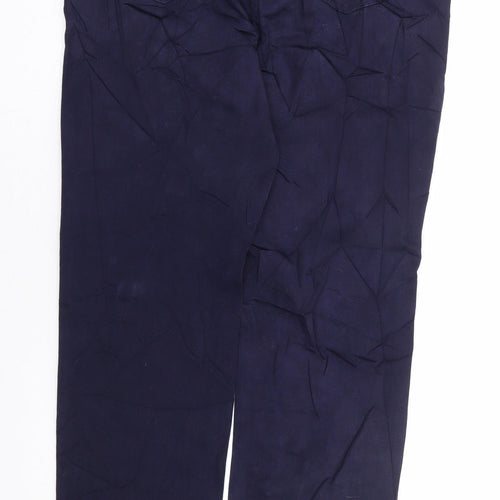 Marks and Spencer Womens Blue Cotton Straight Jeans Size 16 L30 in Regular Zip