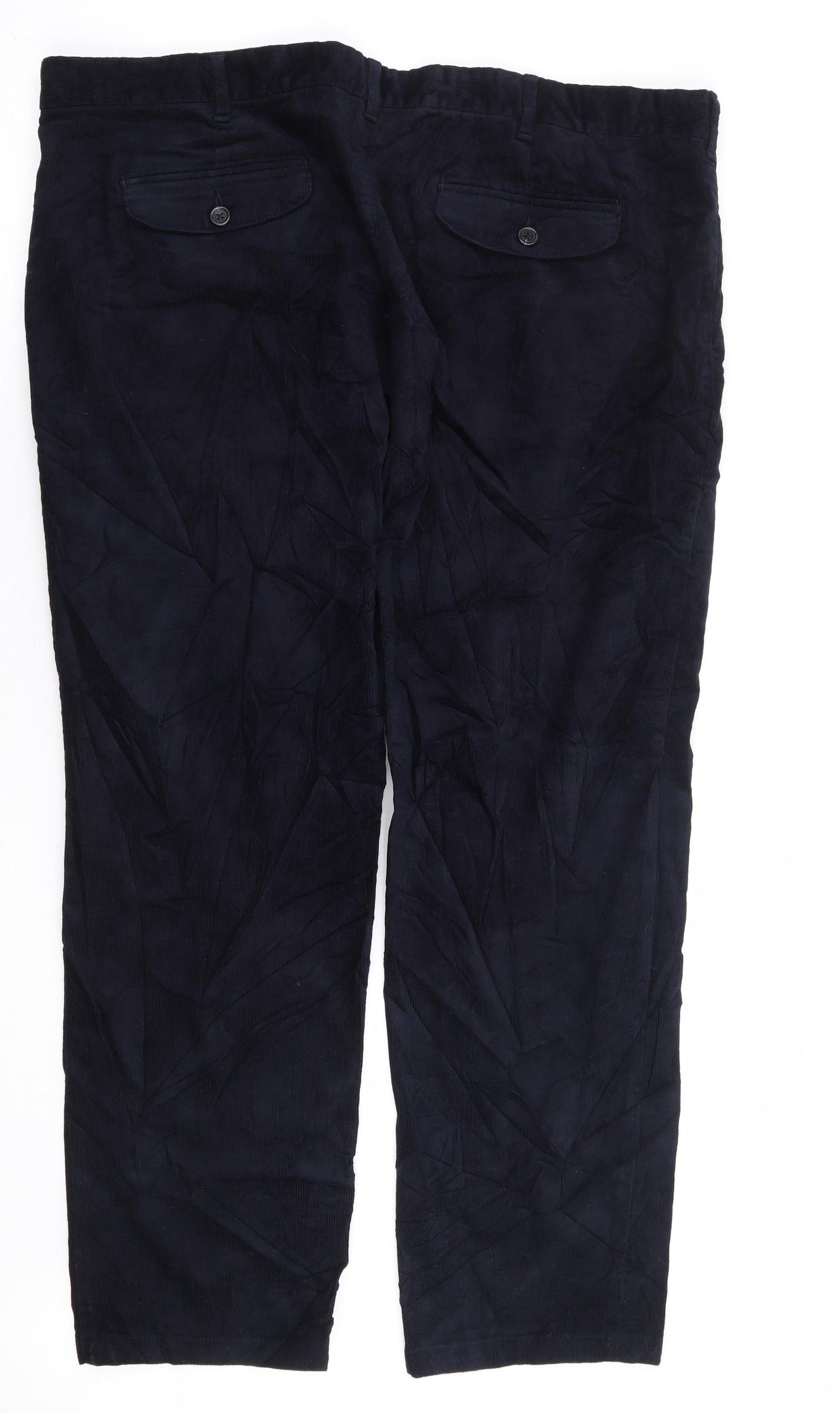 Marks and Spencer Mens Blue Cotton Straight Jeans Size 44 in L31 in Regular Zip