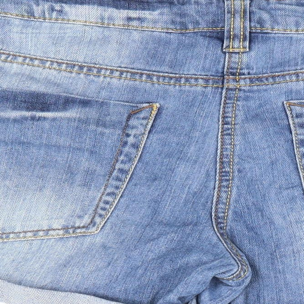 NEXT Girls Blue 100% Cotton Hot Pants Shorts Size 12 Years Regular Zip