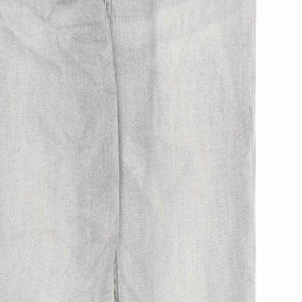 Marks and Spencer Womens Grey Cotton Straight Jeans Size 8 L30 in Regular Zip