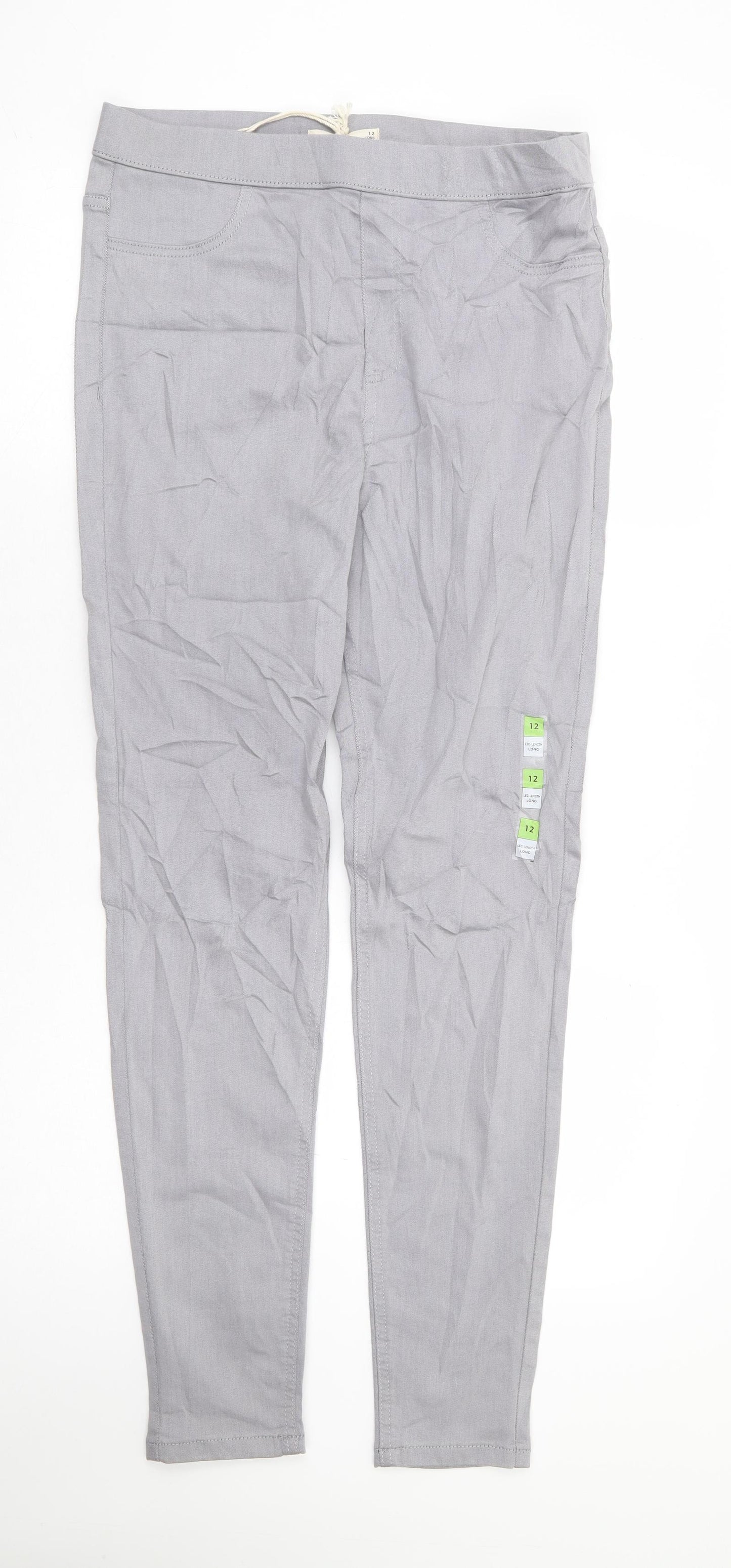 Marks and Spencer Womens Grey Cotton Jegging Jeans Size 12 L30 in Regular - Long Length