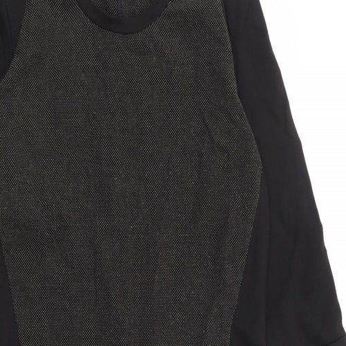 Sandwich Womens Black Geometric Viscose Pencil Dress Size 10 Round Neck Zip