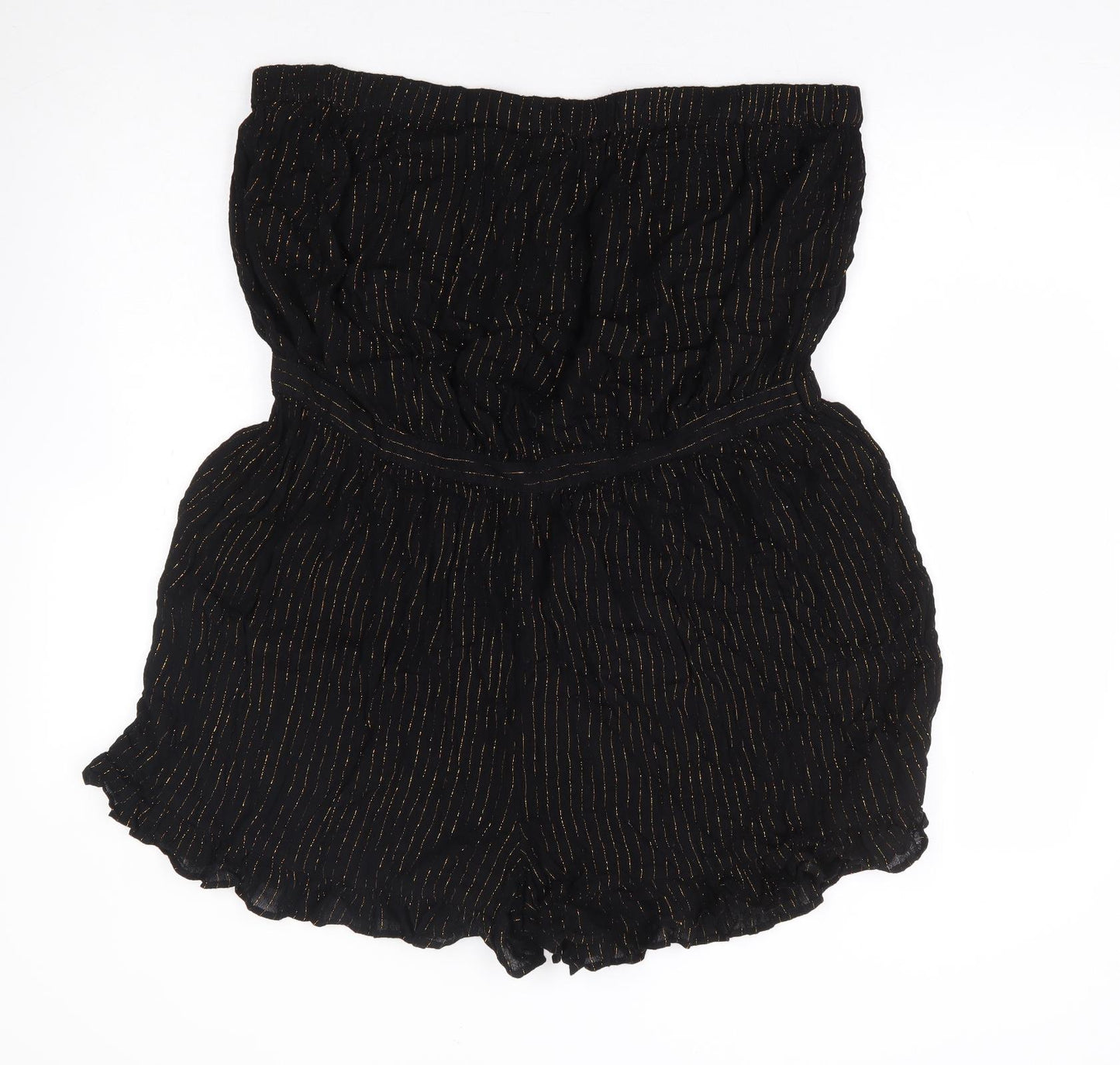 F&F Womens Black Striped Polyester Cover Up Size XL - Bandeau Playsuit