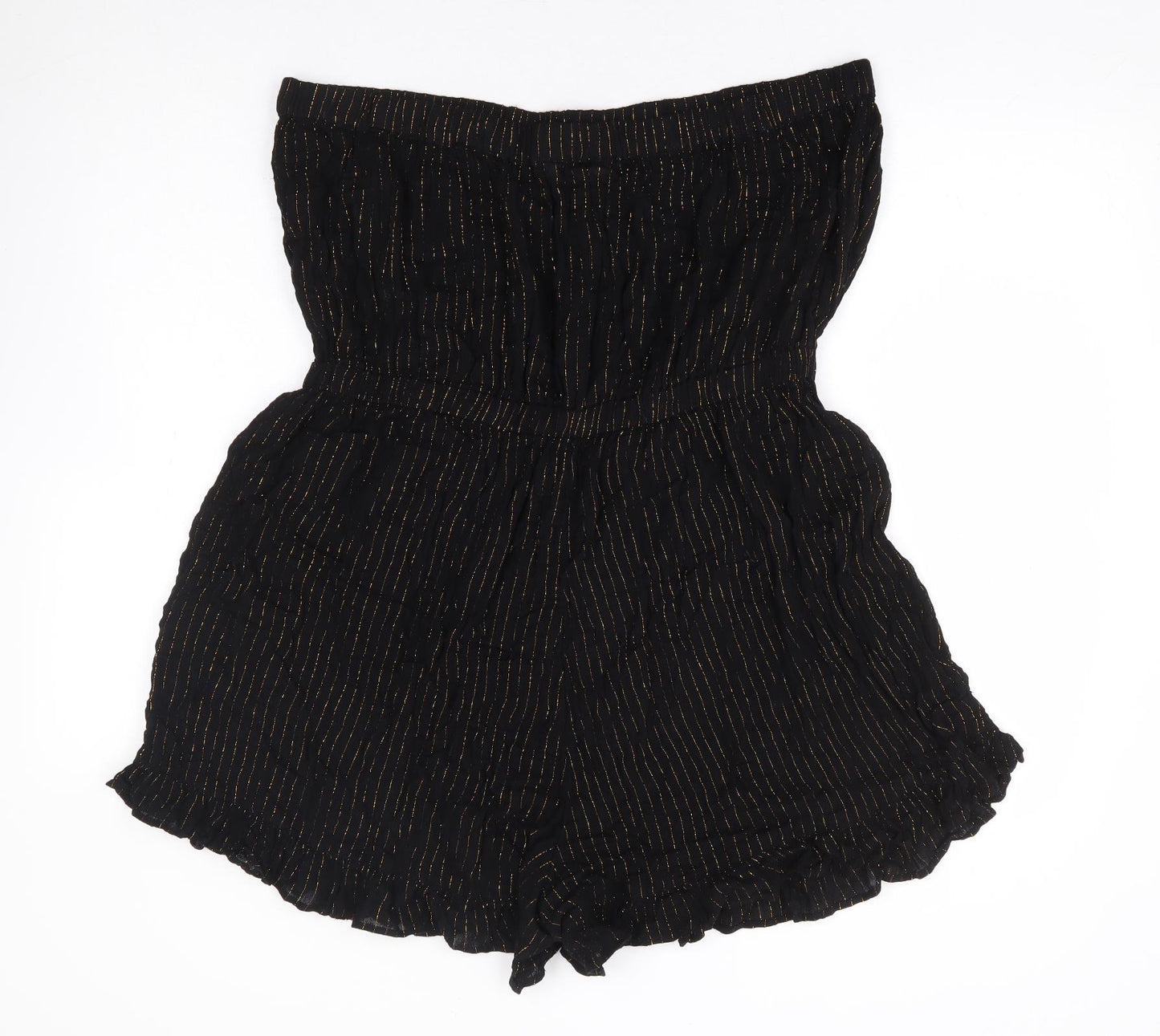 F&F Womens Black Striped Polyester Cover Up Size XL - Bandeau Playsuit