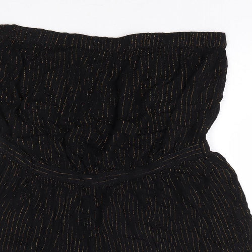 F&F Womens Black Striped Polyester Cover Up Size XL - Bandeau Playsuit