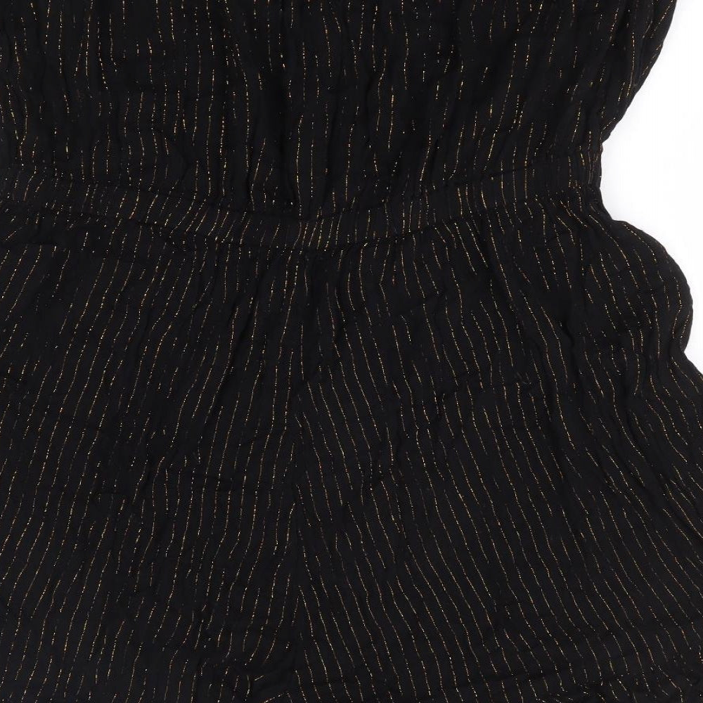 F&F Womens Black Striped Polyester Cover Up Size XL - Bandeau Playsuit