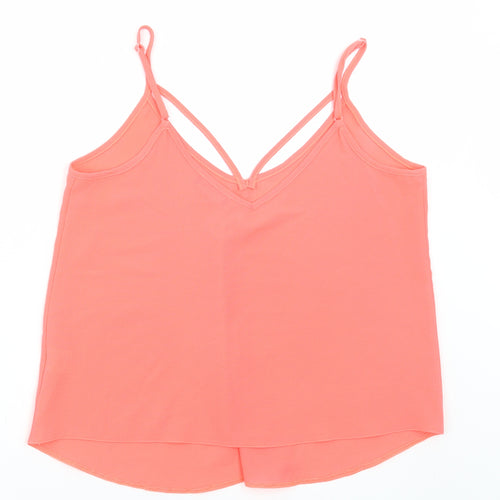 Select Womens Pink Polyester Camisole Tank Size 14 V-Neck