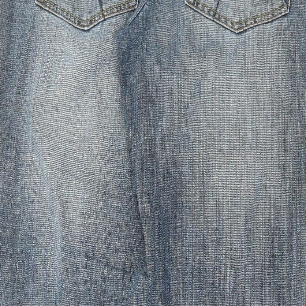 John Rocha Mens Blue Cotton Straight Jeans Size 32 in L32 in Regular Button