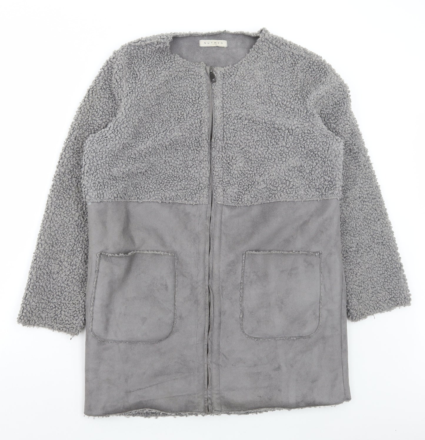 Nutmeg Womens Grey Jacket Size 12 Zip