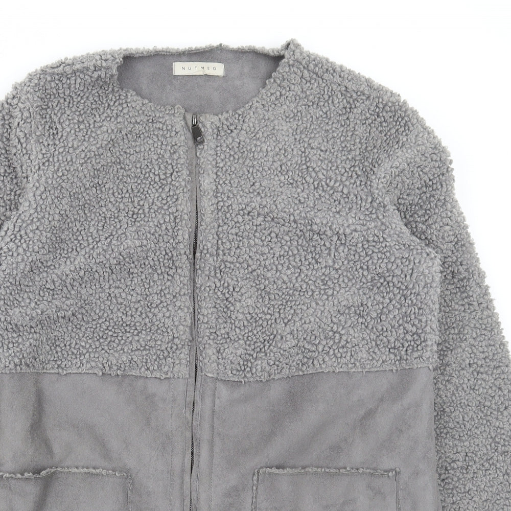 Nutmeg Womens Grey Jacket Size 12 Zip