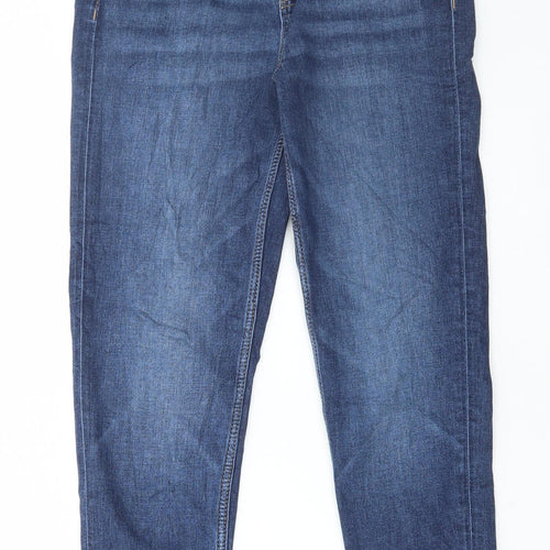 Marks and Spencer Womens Blue Cotton Skinny Jeans Size 8 L27 in Regular Button