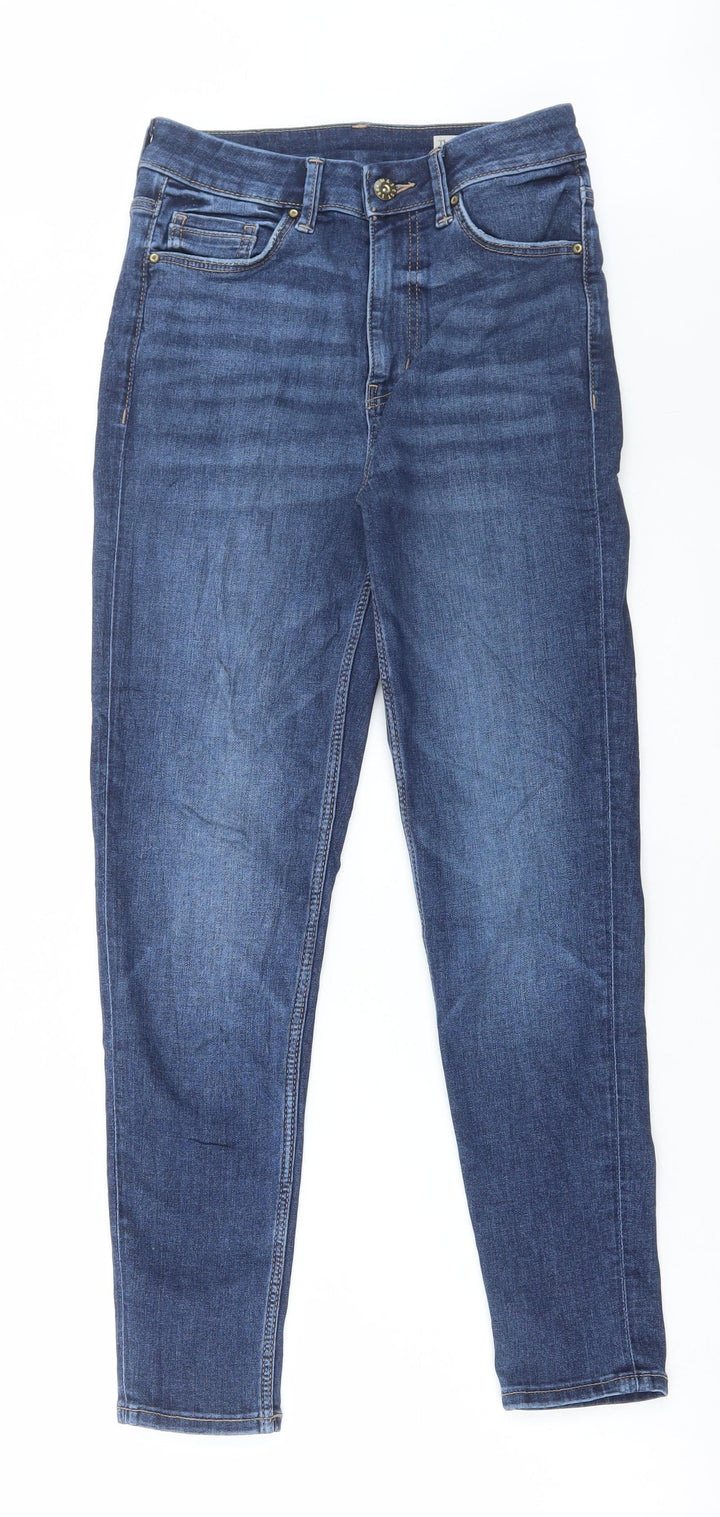 Marks and Spencer Womens Blue Cotton Skinny Jeans Size 8 L27 in Regular Button