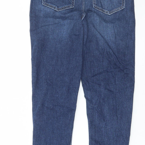 Marks and Spencer Womens Blue Cotton Skinny Jeans Size 8 L27 in Regular Button