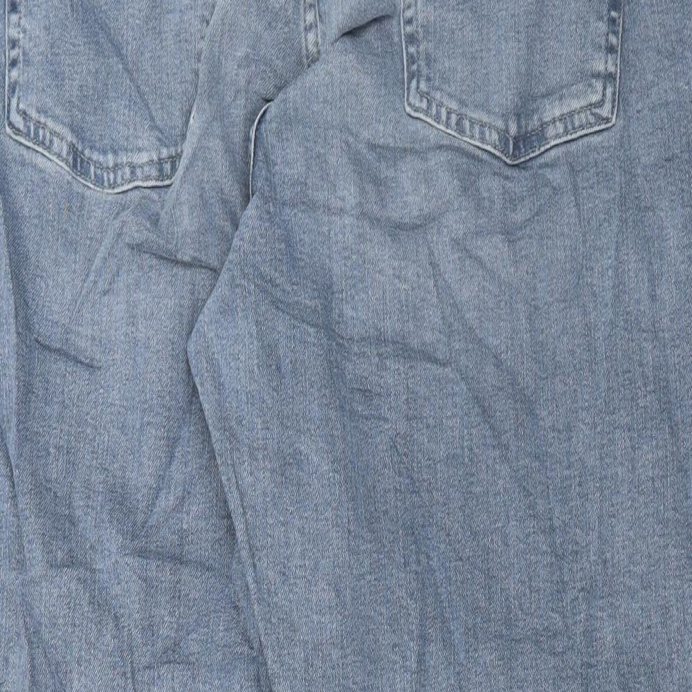 Marks and Spencer Womens Grey Cotton Mom Jeans Size 20 L28 in Regular Button