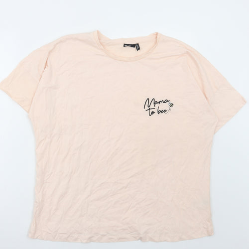 ASOS Womens Pink Cotton Basic T-Shirt Size 12 Round Neck - Mama to Bee