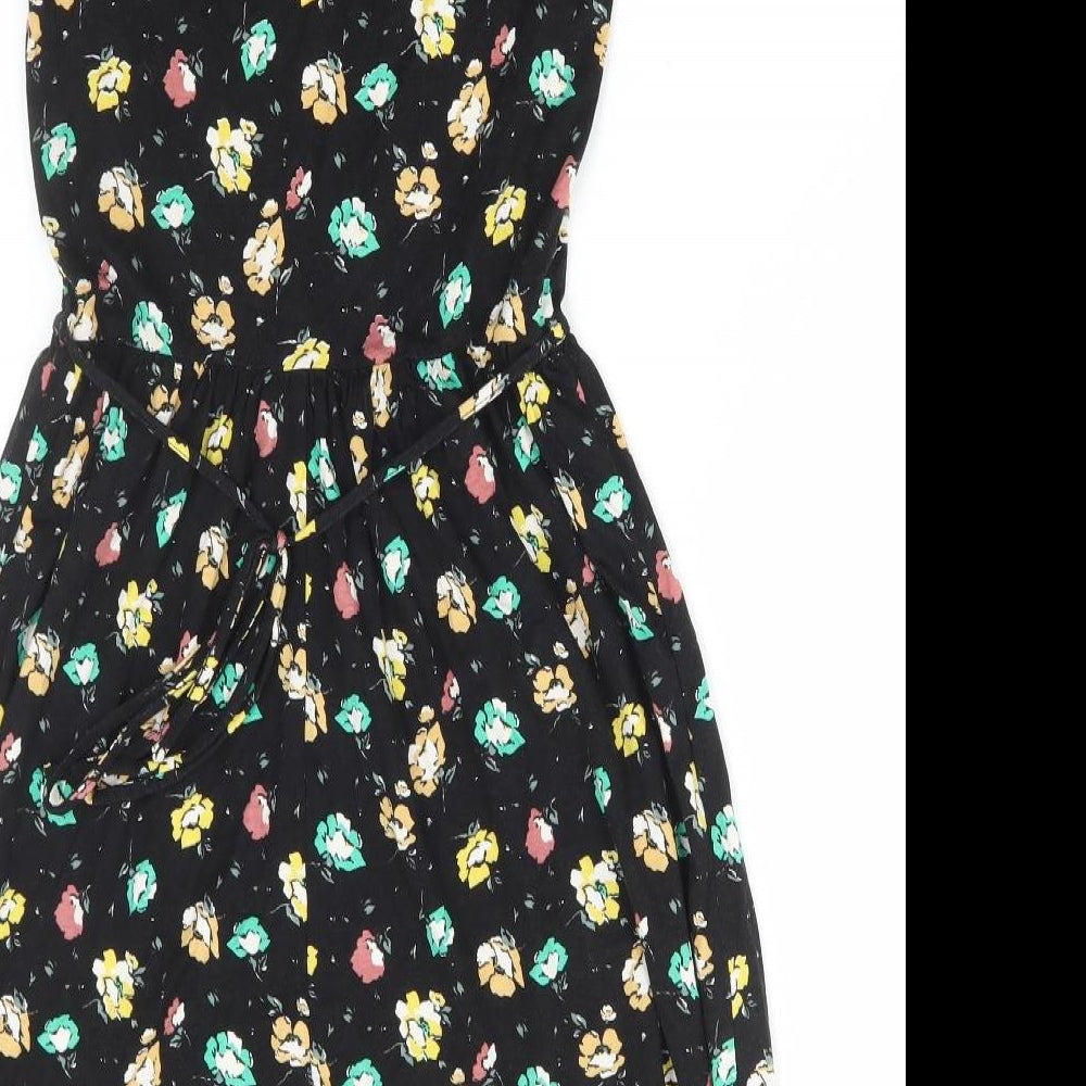 New Look Womens Multicoloured Floral Viscose A-Line Size 10 Round Neck Pullover