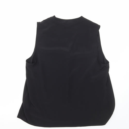 Matalan Womens Black Polyester Basic Blouse Size 14 V-Neck
