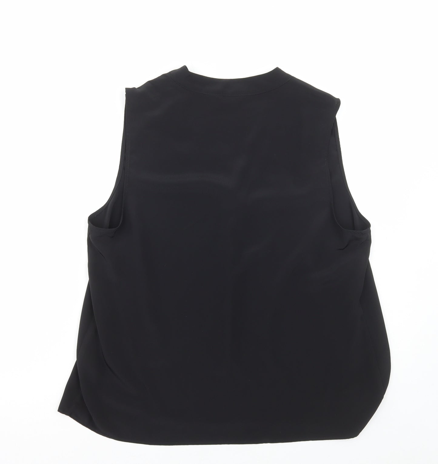 Matalan Womens Black Polyester Basic Blouse Size 14 V-Neck