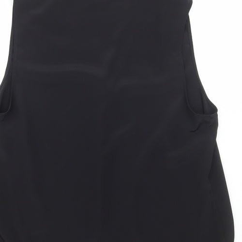 Matalan Womens Black Polyester Basic Blouse Size 14 V-Neck