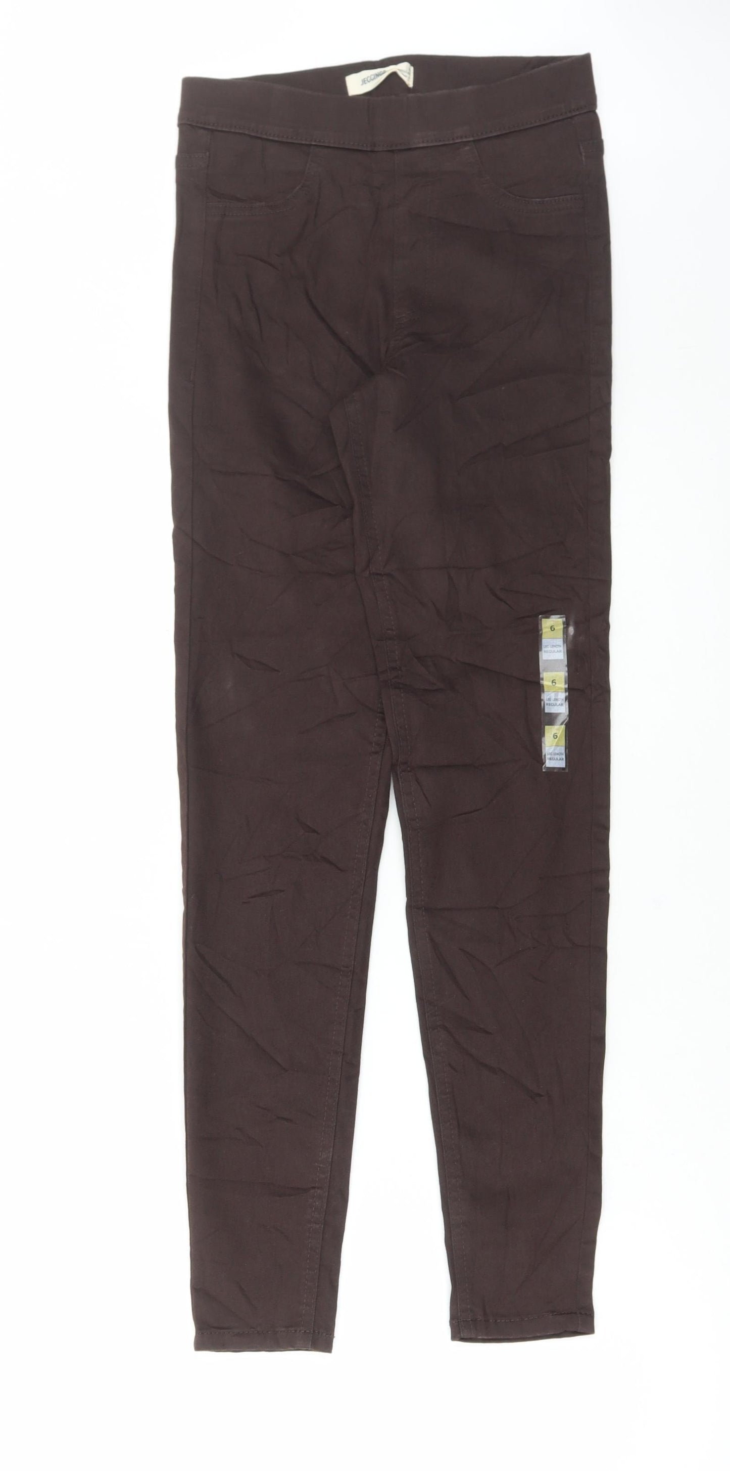 Marks and Spencer Womens Brown Cotton Jegging Jeans Size 6 L29 in Regular