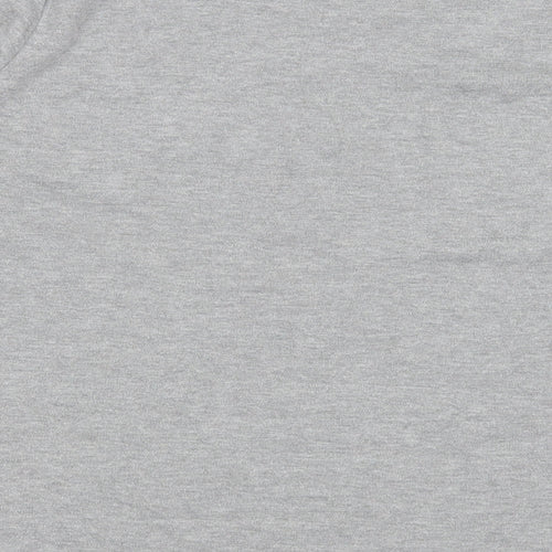 Bonmarché Womens Grey Polyester Basic T-Shirt Size M Crew Neck