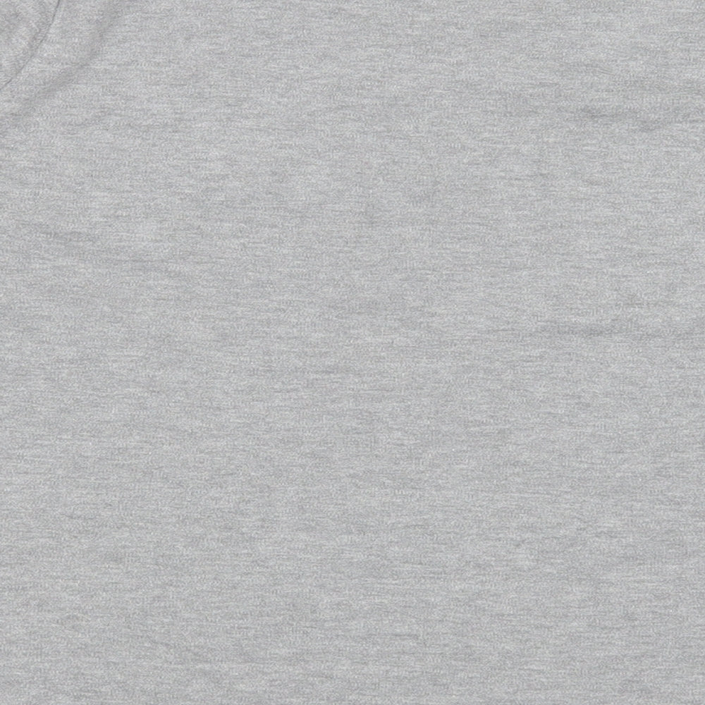Bonmarché Womens Grey Polyester Basic T-Shirt Size M Crew Neck