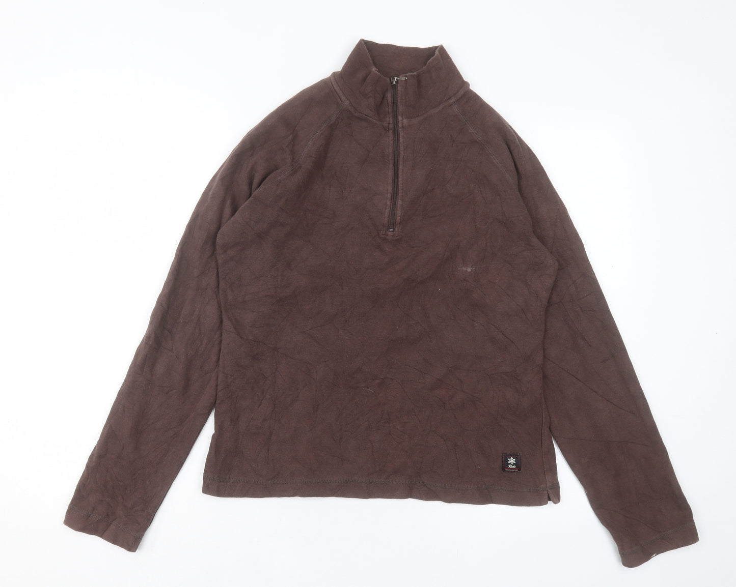 Roots Womens Brown Cotton Pullover Sweatshirt Size M Zip