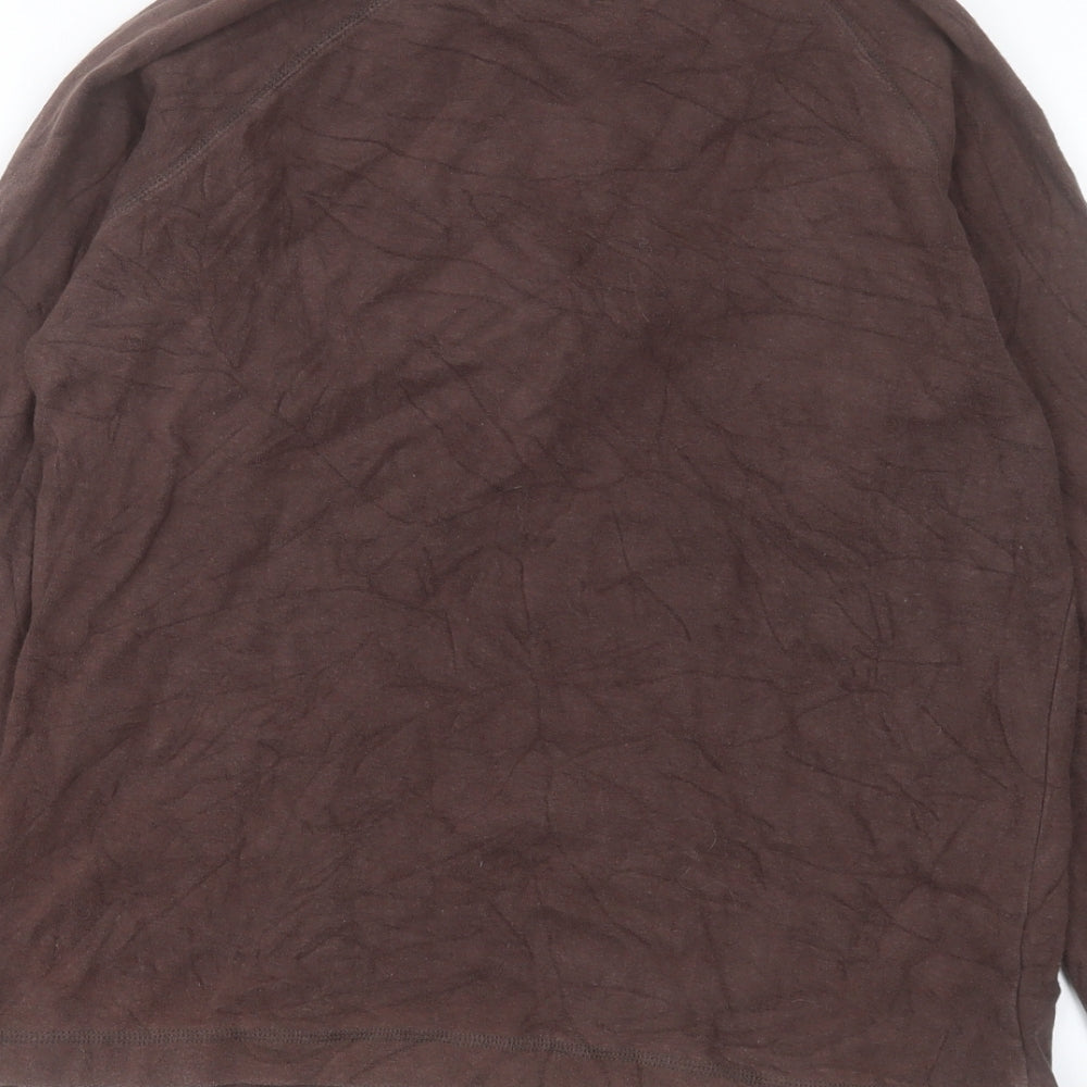 Roots Womens Brown Cotton Pullover Sweatshirt Size M Zip
