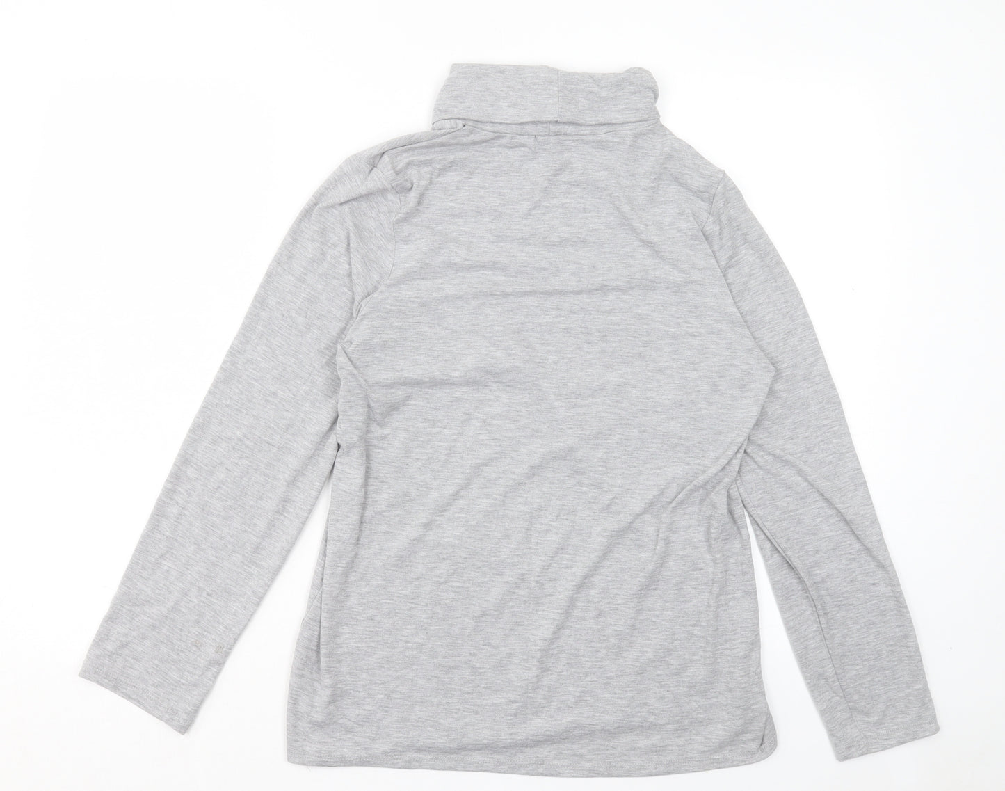George Womens Grey Polyester Basic T-Shirt Size 16 Roll Neck