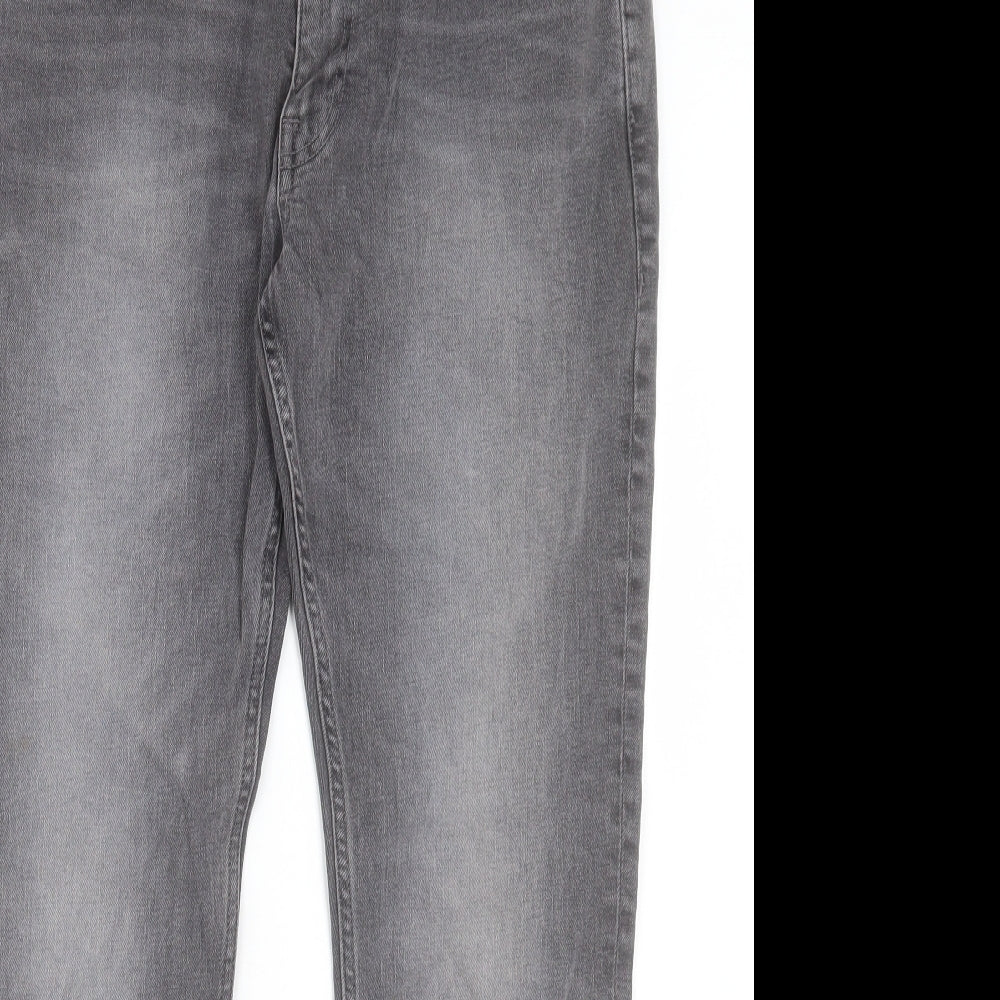Marks and Spencer Mens Grey Cotton Skinny Jeans Size 36 in L29 in Regular Button - Short Leg