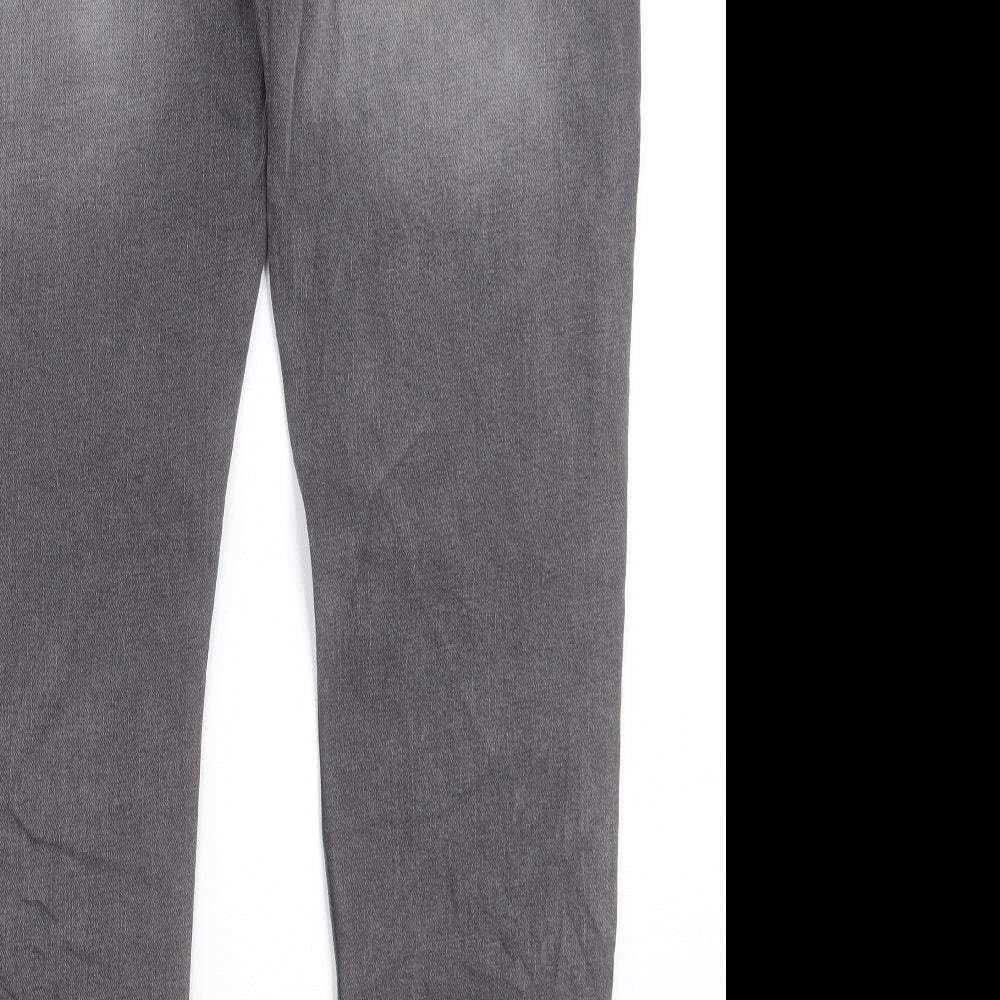 Marks and Spencer Mens Grey Cotton Skinny Jeans Size 36 in L29 in Regular Button - Short Leg