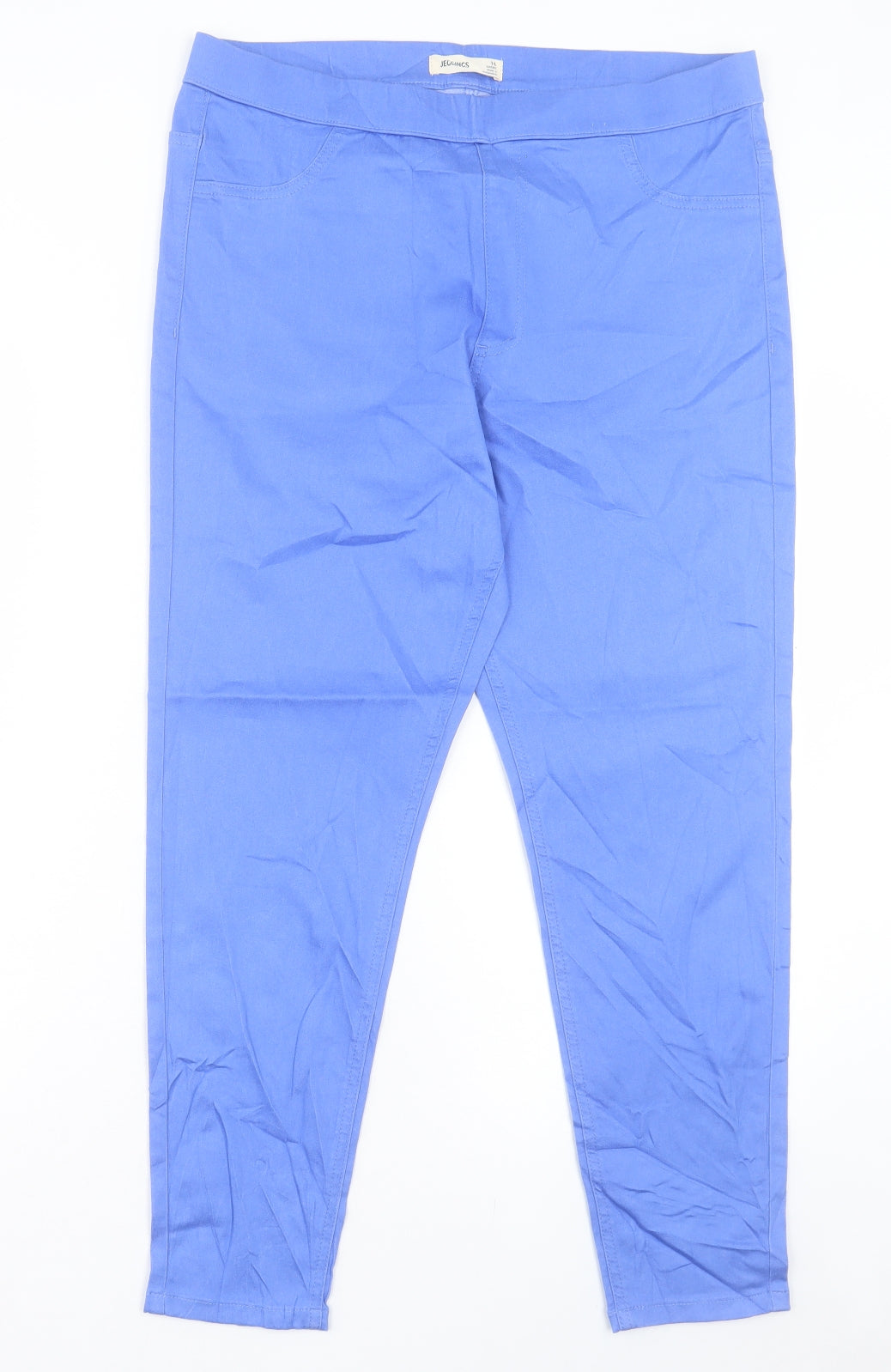 Marks and Spencer Womens Purple Cotton Jegging Trousers Size 16 L26 in Regular