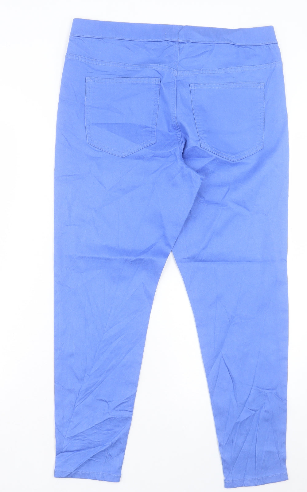Marks and Spencer Womens Purple Cotton Jegging Trousers Size 16 L26 in Regular
