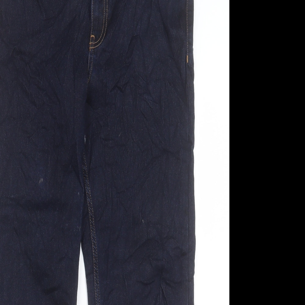 Autograph Womens Blue Cotton Straight Jeans Size 16 L28 in Regular Button