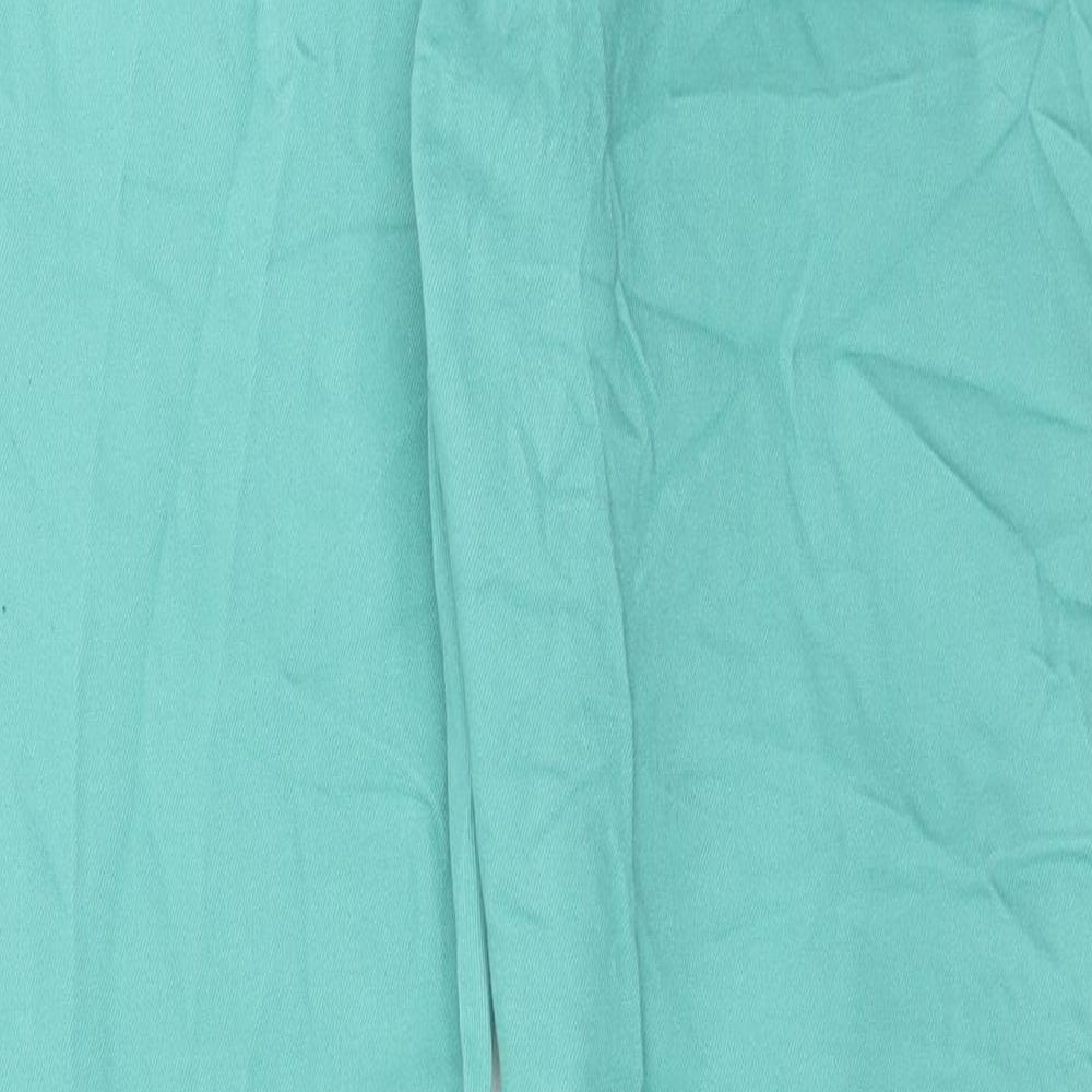Autograph Womens Green Cotton Straight Jeans Size 18 L32 in Regular Button